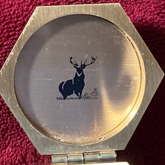 Hartford Insurance Gold Desk Clock Hinged Financial Selco Made in Japan and USA - Picture 2 of 13